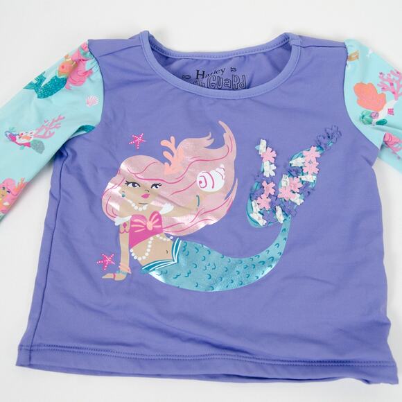 Hatley 2-Piece Mermaid Tales Rashguard Swim Set Purple Turquoise Baby 12-18m - Picture 2 of 9